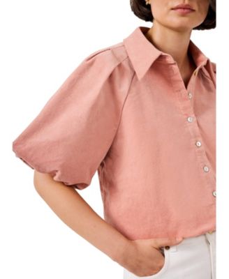  Women's Corduroy Puff Sleeve Shirt