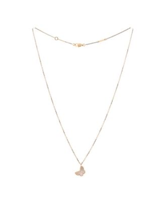  Sweet Alhambra Butterfly Pendant Necklace 18K Gold and Mother of Pearl, 15.75"