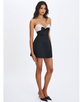  Florrie Polka Dot Sweetheart Mini Dress