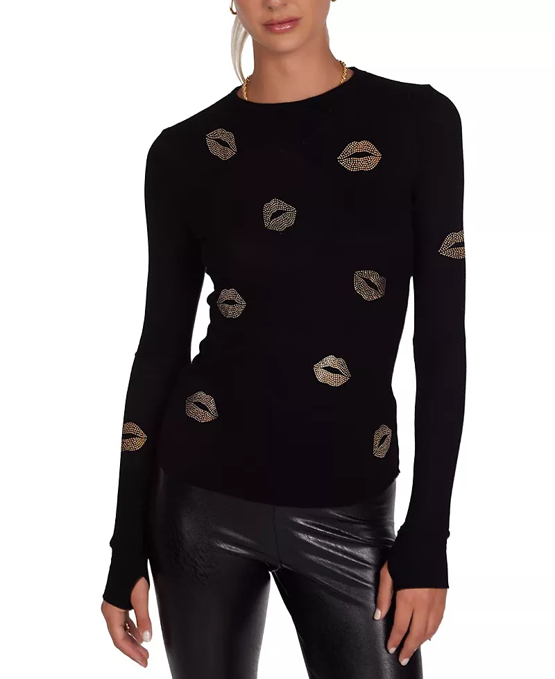 Lauren Moshi McKinley Gold Stud Kisses Top