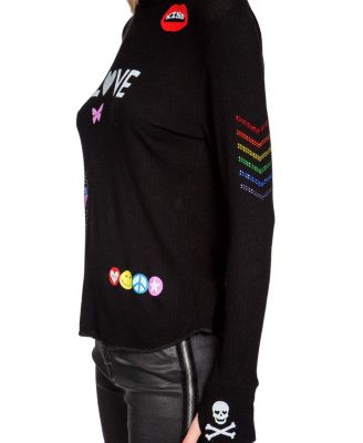 MCKINLEY #1 LOVE Color Crystal & Stud Embellishments Top