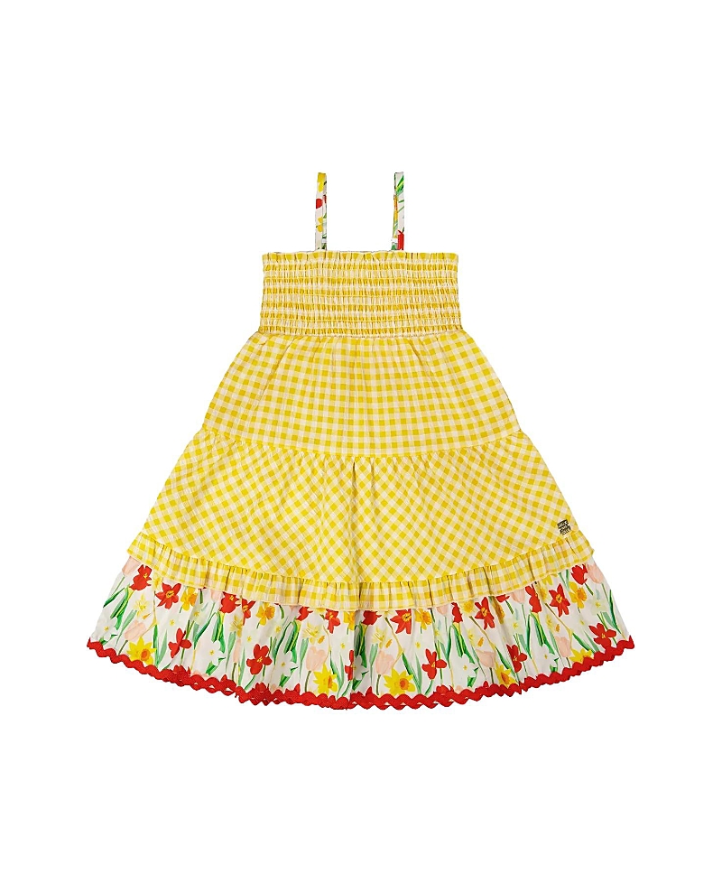 Deux par Deux Girls' Sleeveless Daffodil Gingham Sundress - Big Kid