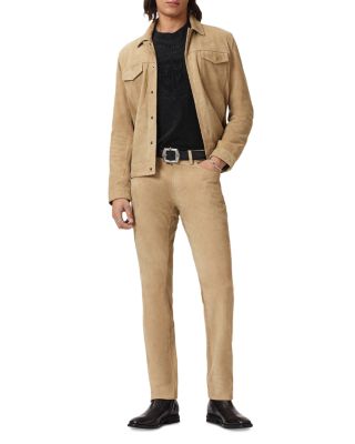 Seth Embossed Suede Slim Fit 5-Pocket Trousers
