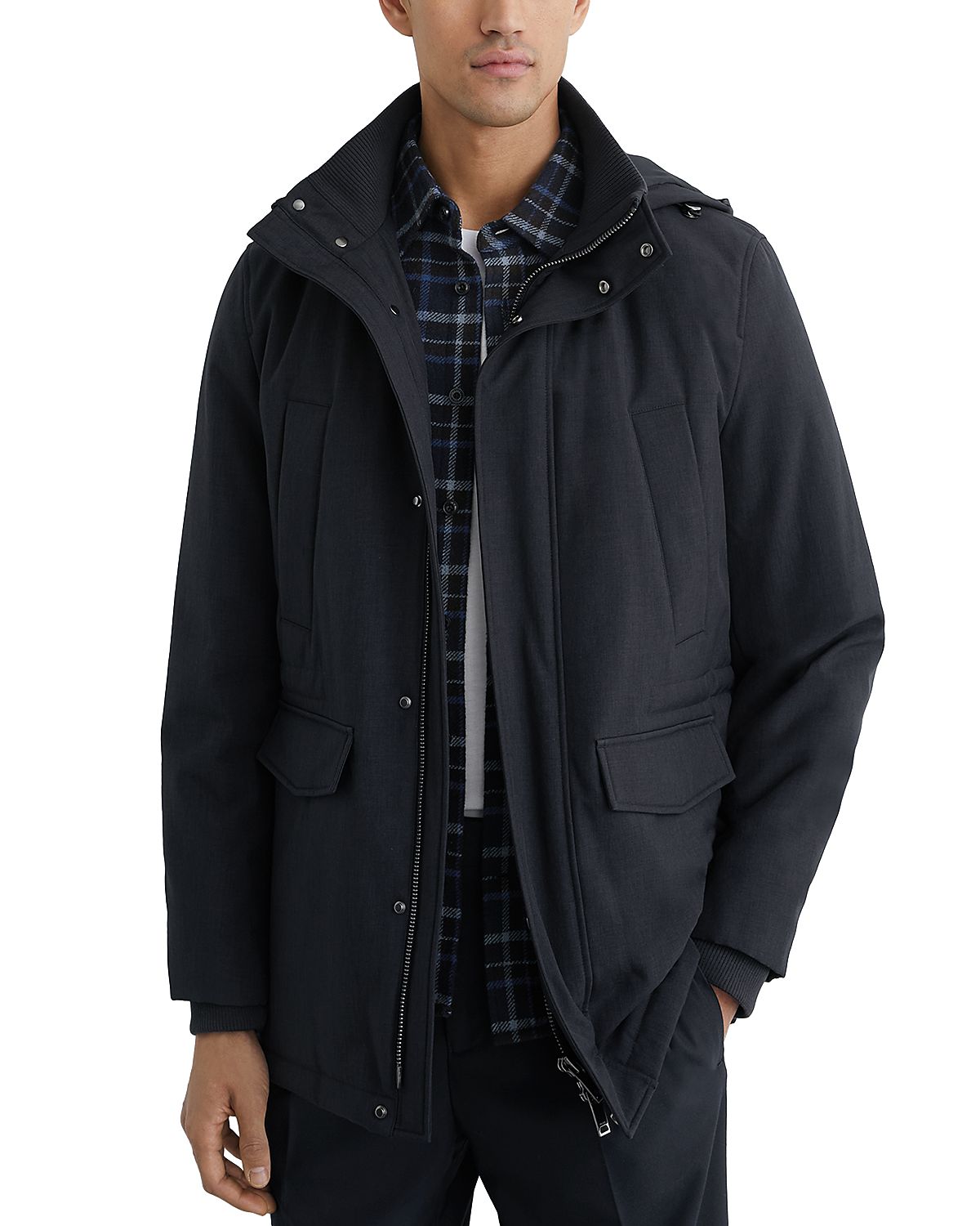 Reiss Hooded Zip Through Jacket
