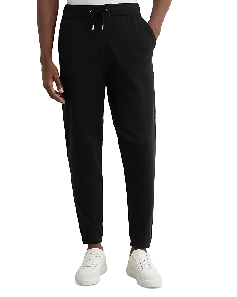 Reiss Merino Wool Joggers In Black