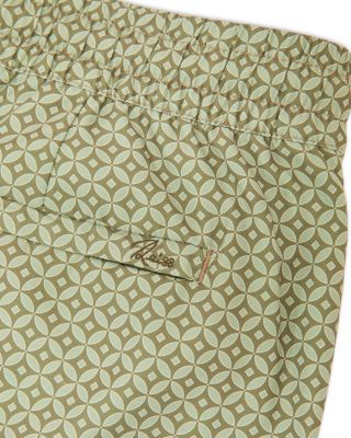 Drawstring Geo Print Swimsuit