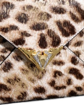 Leopard Print Calf Hair Envelope Clutch