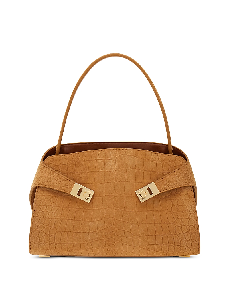 Ferragamo Hug Soft Suede Shoulder Bag