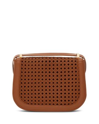 Double Gancini Extra Small Woven Leather Crossbody 