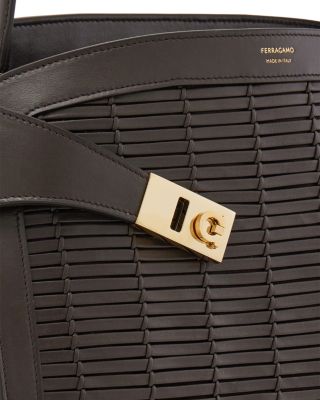 Hug Medium Woven Leather Handbag