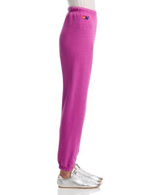 Rainbow-Stripe Sweatpants in Magenta/Orange/Yellow