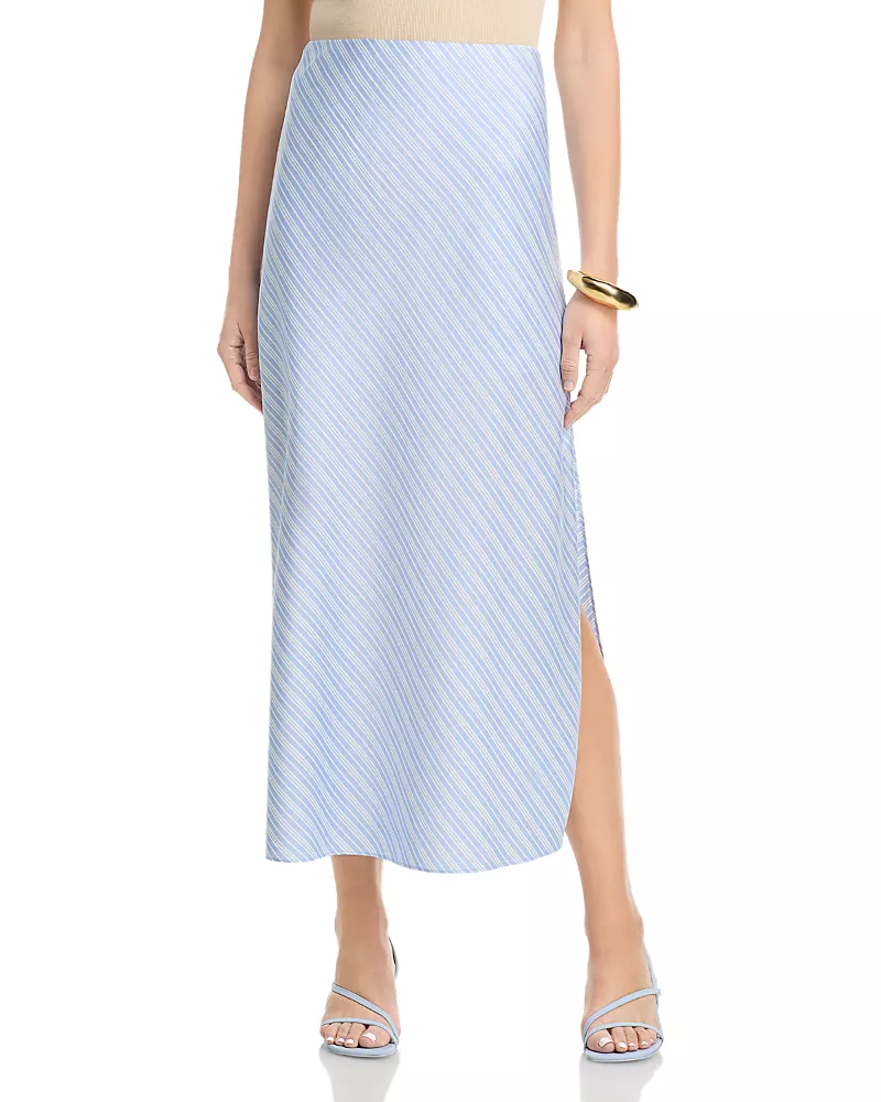 Aqua Stripe Slip Skirt - Exclusive