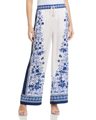 Floral Print Wide Leg Pants - Exclusive