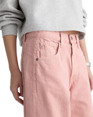 Hattie High Rise Crop Barrel Leg Jeans in Sulfur Sparkling Rose