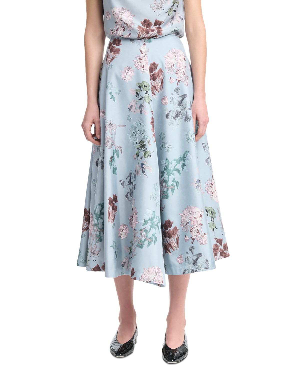 Altuzarra Varda Silk Skirt in Storm Flowers