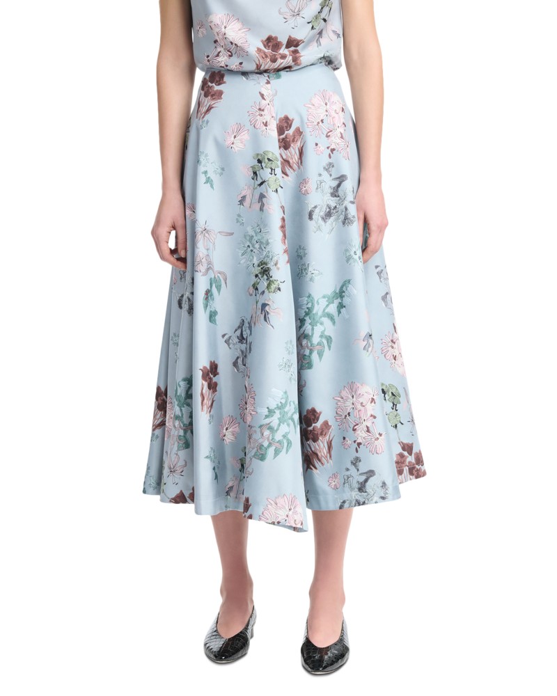 Altuzarra Varda Silk Skirt in Storm Flowers