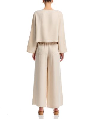 Soft Tie Front Top & Wide Leg Pants