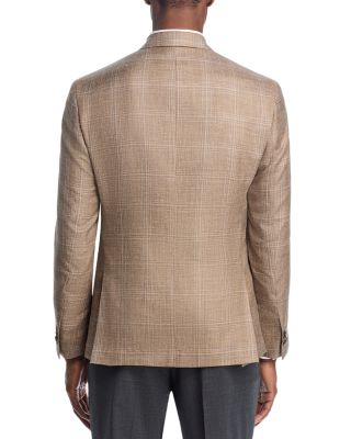 Loro Piana Fabric Wool, Silk, & Linen Plaid Unstructured Regular Fit Sport Coat - Exclusive