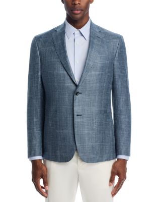 Loro Piana Fabric Wool, Silk, & Linen Windowpane Unstructured Regular Fit Sport Coat - Exclusive