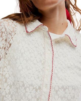 Mannie Lace Button Down Shirt