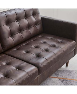  Exalt Tufted Leather Sofa