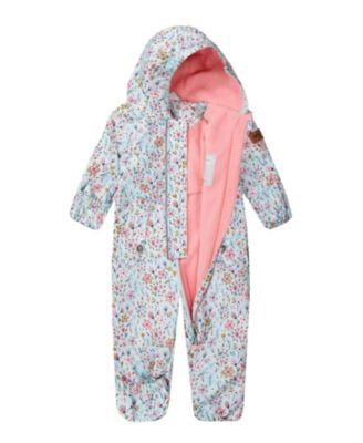 Girls' Mid-Season One-Piece Mini Flower Print Outerwear with Hat - Baby