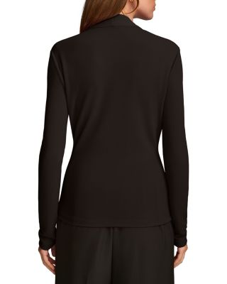 Long Sleeve Faux Wrap Hardware Top