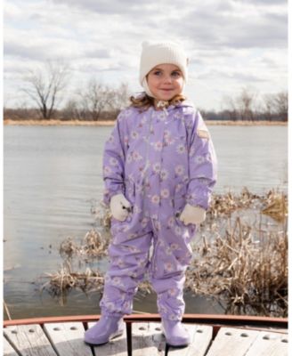 Girls' Mid-Season One-Piece Daisy Print Outerwear with Hat - Baby