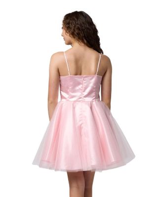  Girls' Satin and Tulle Party Dress in Longer Length - Big Kid