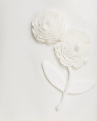 Crepe Embellished Flower Mini Dress