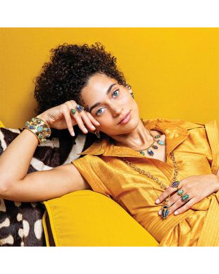 Multi Gemstone Scarab Family Reunion Cuff Bracelet