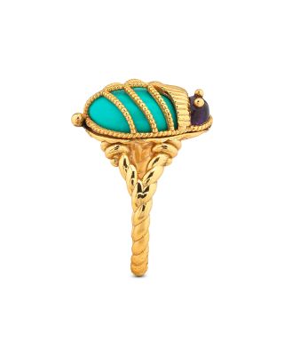 Amethyst & Turquoise Scarab Petite Ring