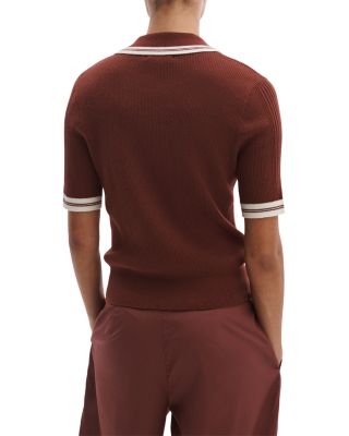 Laurie Tipped Short Sleeve Polo Sweater