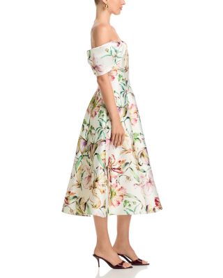 Off The Shoulder Midi Flare Dress