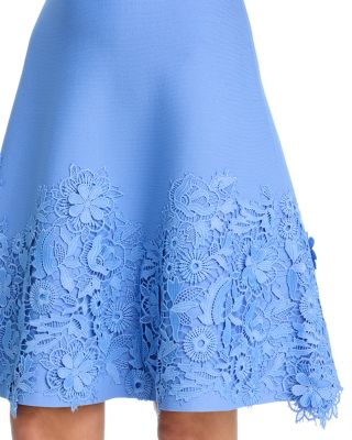 Short Sleeve Lace Hem Knit Dress