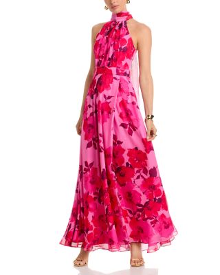Floral Halter Neck Maxi Dress - Exclusive