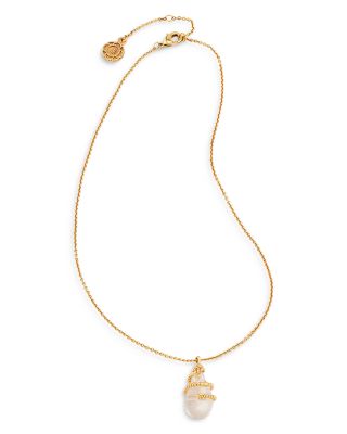 Lily Wrapped Quartz Pendant Necklace, 16-18"