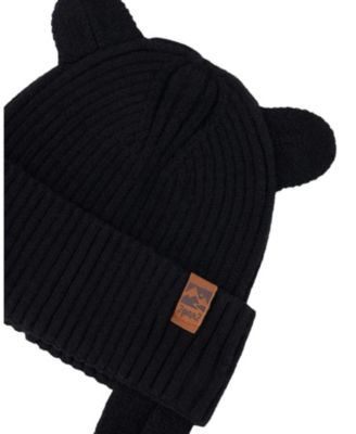 Unisex Logo Patch Ribbed Knit Hat - Baby