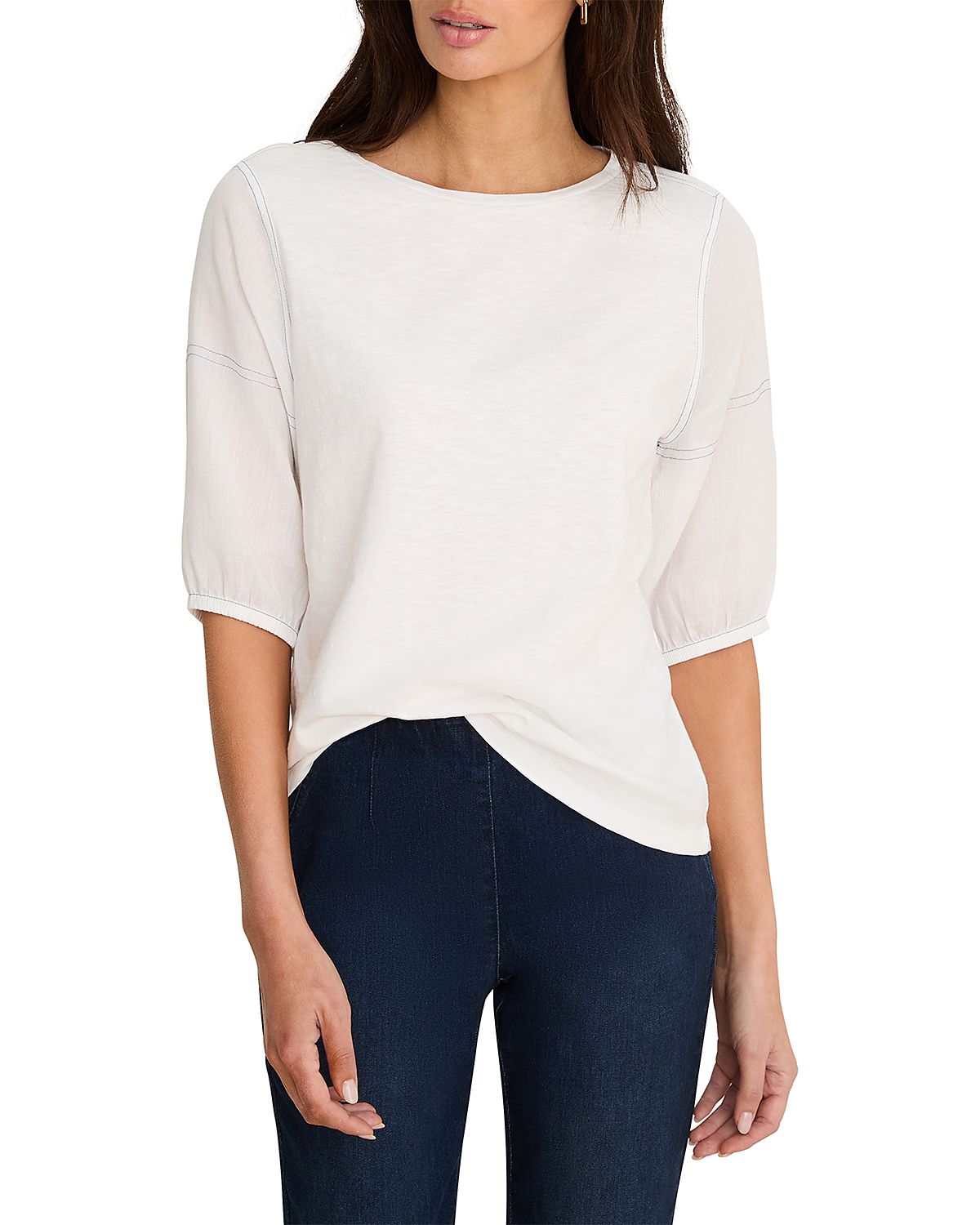 Nzt By Nic+Zoe Contrast Sleeve Tee