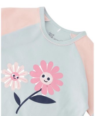  Girls' Organic Cotton Smiling Flower Two-Piece Pyjama Set - Little Kid