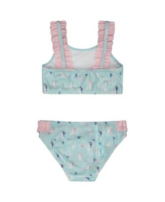 Girls' Two-Piece Ruffle Seahorse Swimsuit - Big Kid