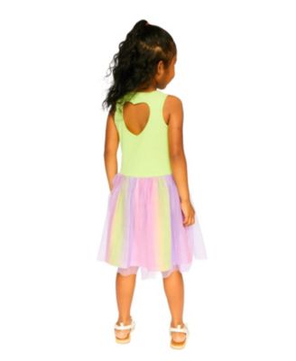  Girls' Sleeveless Bi-Material Dress - Little Kid