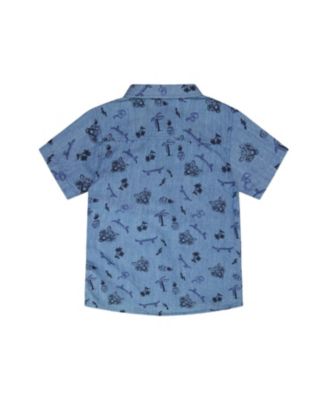 Boys' Chambray Skateboards Short-Sleeve Shirt - Little Kid, Big Kid