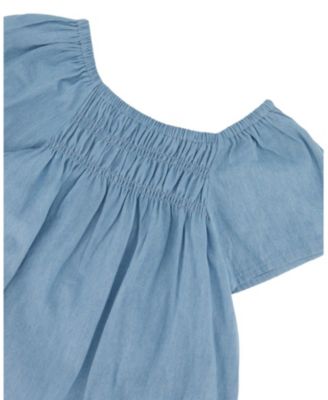 Girls' Short Sleeve Chambray Top - Big Kid