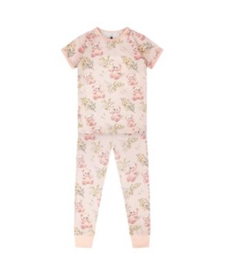  Girls' Organic Cotton Bear Print Two-Piece Pyjama Set - Baby