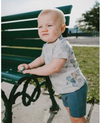 Boys' Jersey T-Shirt and Organic Cotton Turtle Print Jersey Shorts Set - Baby