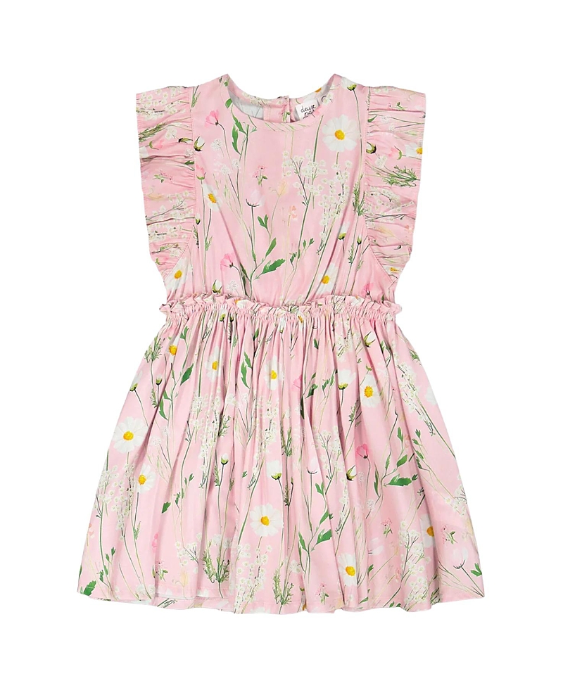 Deux par Deux Girls' Viscose Flowers Sleeveless Dress - Big Kid