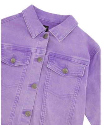 Girls' Heart Embroidery Denim Jacket - Big Kid