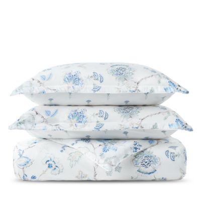 Tropical Floral Cotton Sateen Reversible Duvet Cover Set, Full/Queen - Exclusive