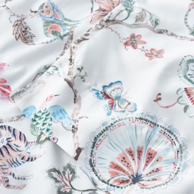 Tropical Floral Cotton Sateen Sheet Set